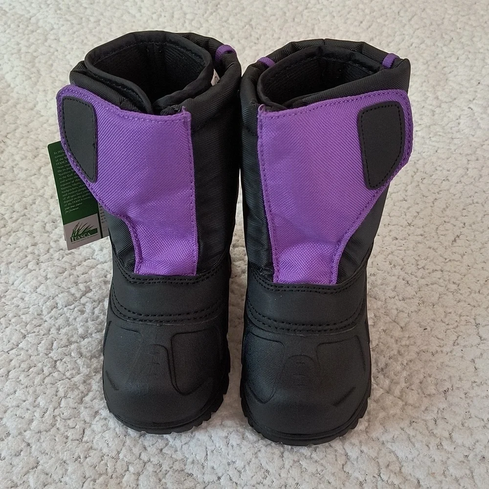 NWT Child's Purple/Black Itasca Snow Cat Winter Boots Size 6T